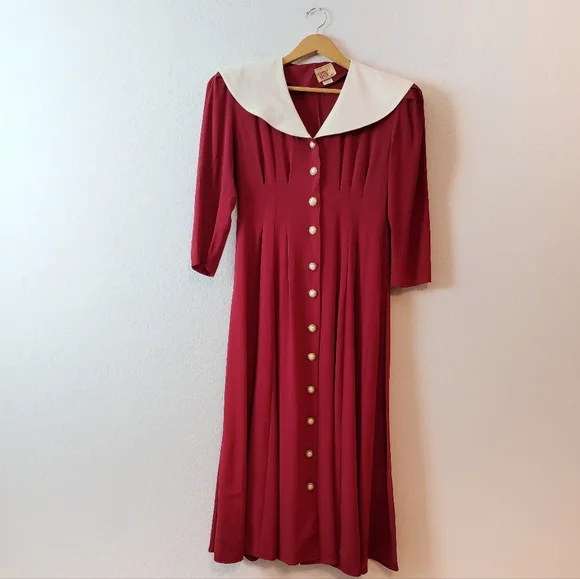 Vintage | Dresses | Vintage Red Pleated 7s 60s Accordion Long Sleeve School  Girl Dress Union Made | Poshmark